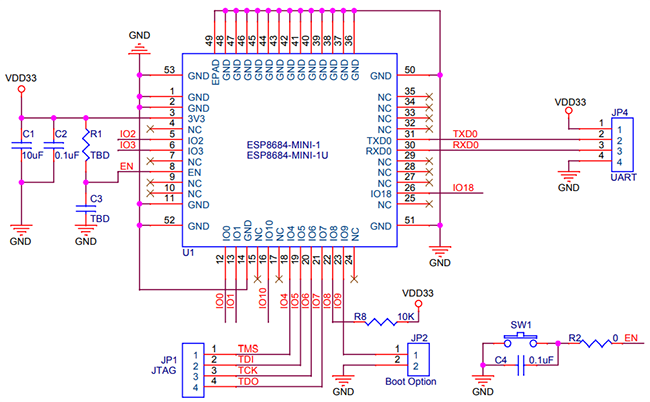 Schematic - Espressif Systems ESP8684-MINI Multiprotocol Modules